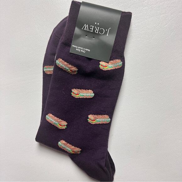 J.Crew Men's Sandwich Print Graphic Design Trouser Socks Onesize NWT - Picture 9 of 9